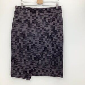 Meave Anthropologie Asymmetrical Pencil Skirt Black Large